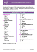 Image of front page of General Practice Assessment Questionnaire (GPAQ) linking to the questionnaire