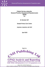 Image of front page of GPAQ report linking to sample report